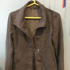 Gray button up winter coat